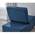 thumbnail image 5 of Pull Out Sofa Bed With Headboard Linen Fabric Love Seat Couch Modern Love Seat Futon With Sides Pockets, 5 of 9