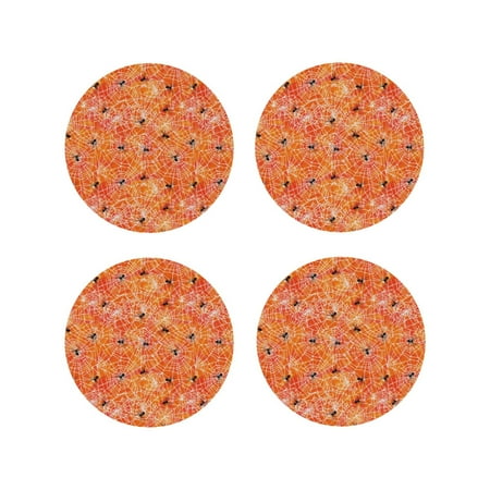 

Matuu Spider for Cup Coasters Set of 4 Leather Coasters Desk Coasters for Office Measures 4” x 4”-Round Shape