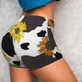 thumbnail image 4 of Logiee Sunflowers Country Print Women's Biker Shorts,Workout Gym Shorts,Scrunch Shorts,Tummy Control Hidden Scrunch Running Yoga Shorts-XX-Large, 4 of 8