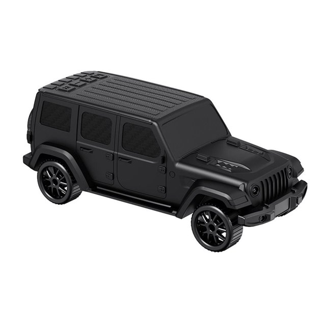 Altavoz Inalámbrico Bluetooth con Diseño de Coche, Luces, Flash, Reproducción de Tarjeta TF, Radio FM, Adorno de Escritorio, Regalo para Niños, Color Negro.