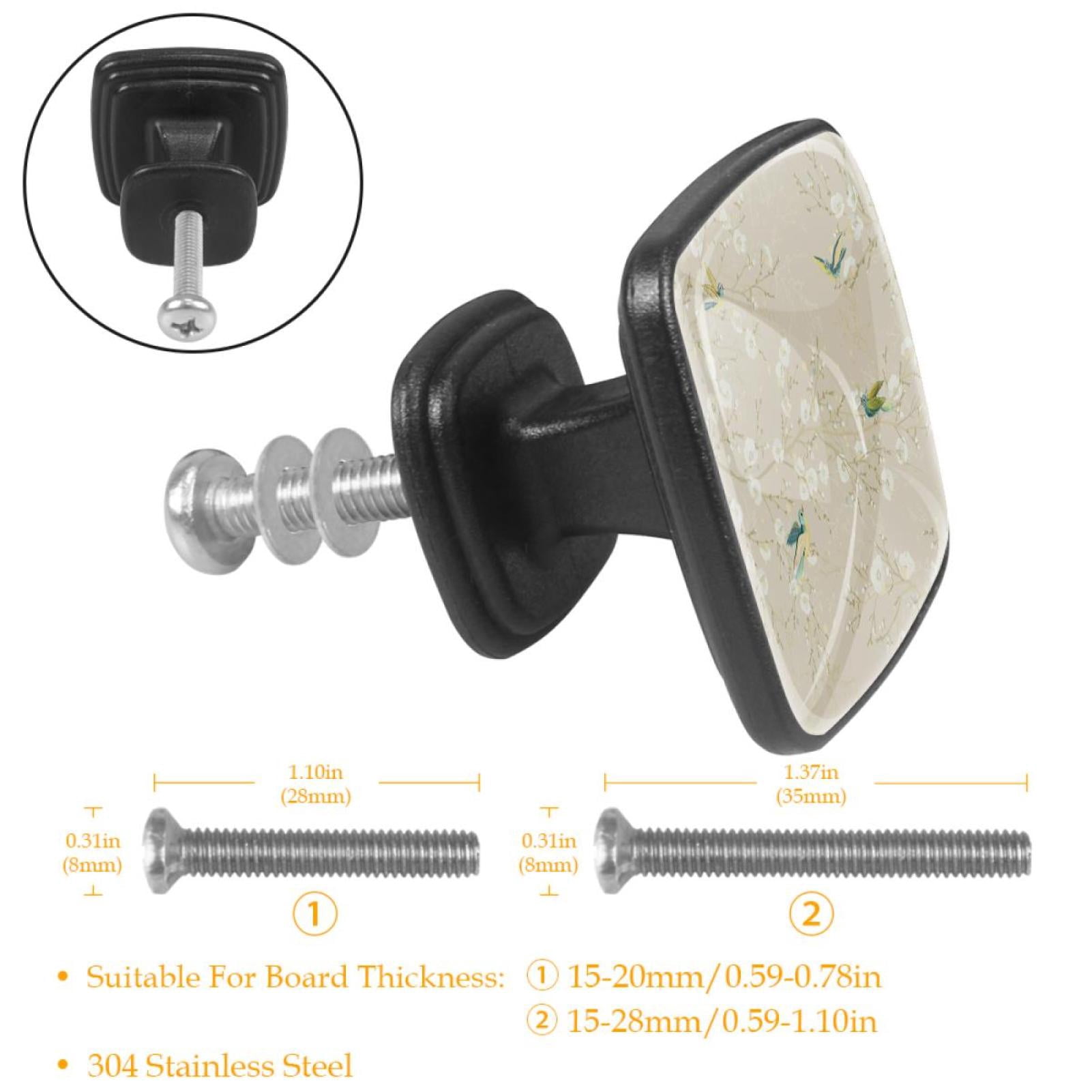 4 Pcs Cabinet Handle Drawer Pulls Spring Bird Knobs with Screws Square Furniture Office Cabinet Knob Decoration