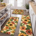 thumbnail image 2 of Beige Red Sunflower Pattern Kitchen Rugs Sets Of 3,Kitchen Runner Rugs Non Skid Washable,Decorative Kitchen Floor Mats for Kitchen,Sink,Laundry,17"x30"+ 17"x47" + 17"x59", 2 of 6