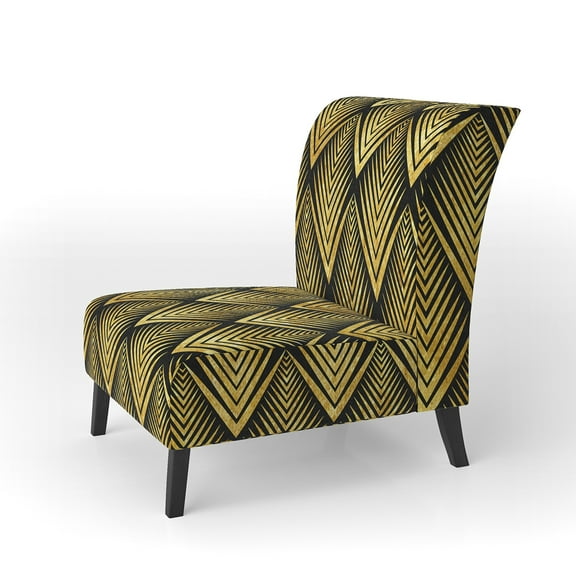 Designart "Deco Seal Pattern" Upholstered Mid-Century Accent Chair - Arm Chair