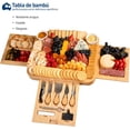 thumbnail image 2 of Tabla de Quesos Bluelander, Juego de Tablas y Cuchillos, Cuencos y Tendedores, Diseño Rectángular, Bambú, 2 of 5