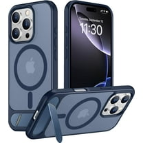 Magnetic Compatible with iPhone 16 Pro Max Case, [Built-in Invisible Kickstand][Compatible with MagSafe] [Military Grade Shockproof] Slim Translucent Matte Phone Case for iPhone 16 Pro Max 6.9" Blue