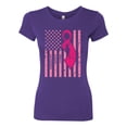 thumbnail image 2 of Wild Bobby, AmericanFlag Awareness Womens Slim Fit Junior Tee, Purple Rush, X-Large, 2 of 3