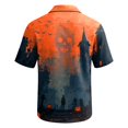 thumbnail image 5 of Halloween Shirts for Men Skeleton Bat Graphic Short Sleeve Scary Tees Pumpkin Print Collared Vintage Funny T Shirt M, 5 of 6