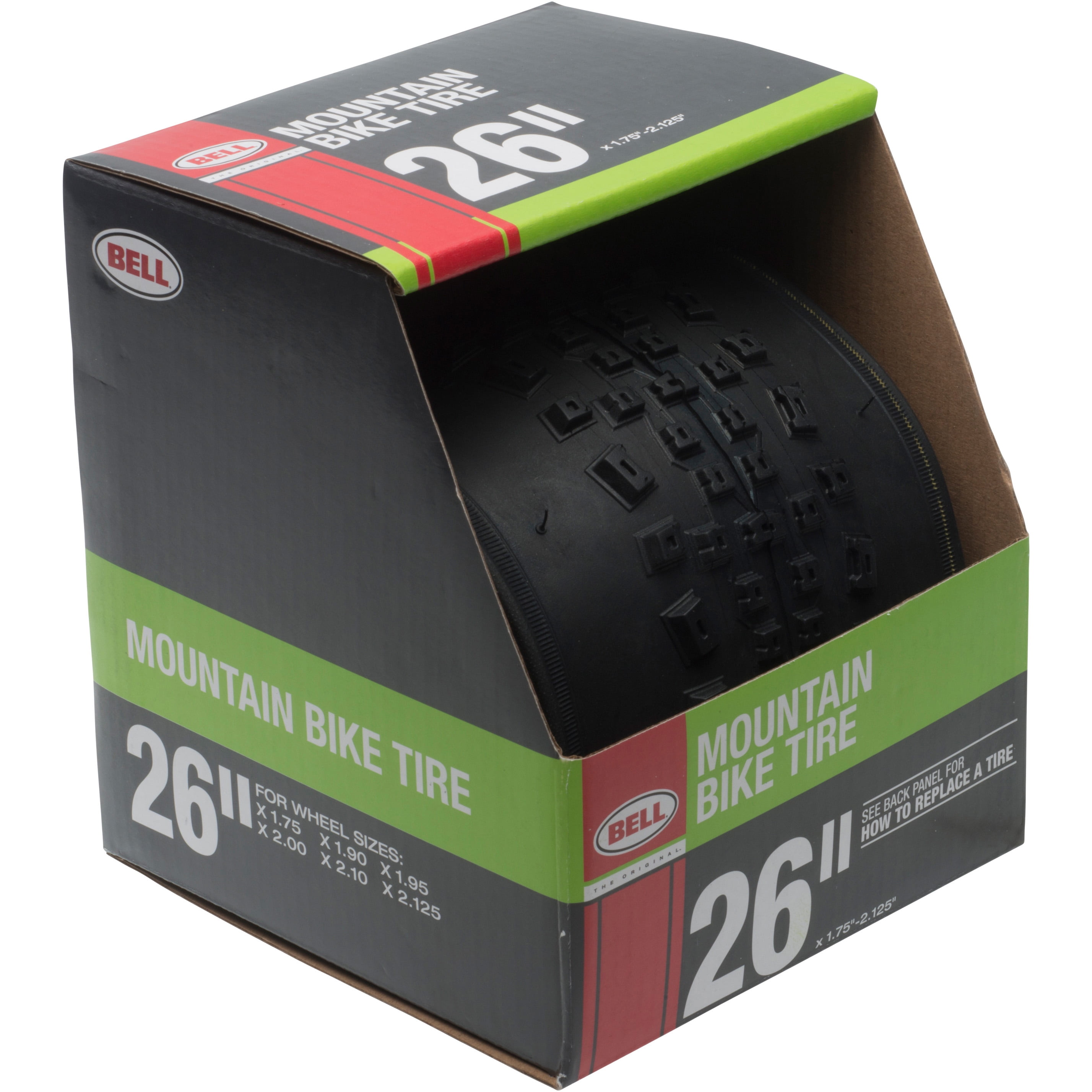 Bell Sports Standard Mountain Bike Tire, 26" x 1.752.25", Black