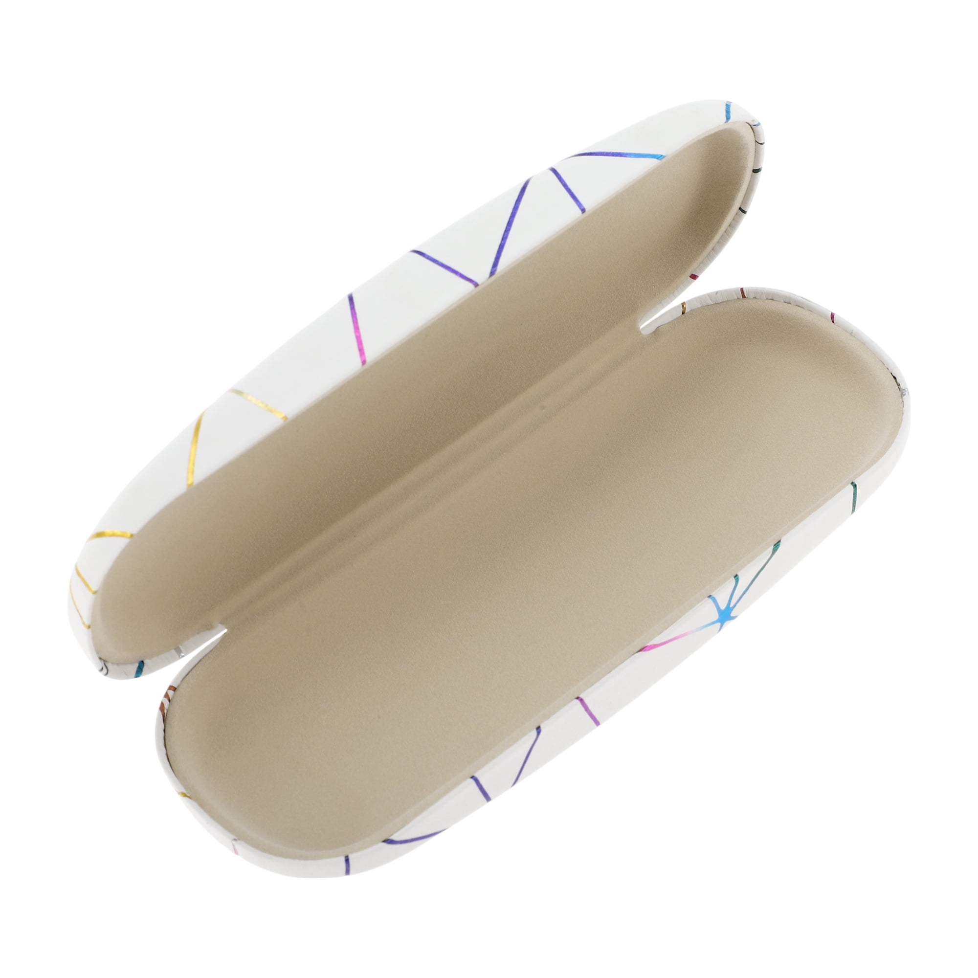 Unique Bargains Colorful Eyeglasses Case Storage 6.38"x2.44"x1.46" White