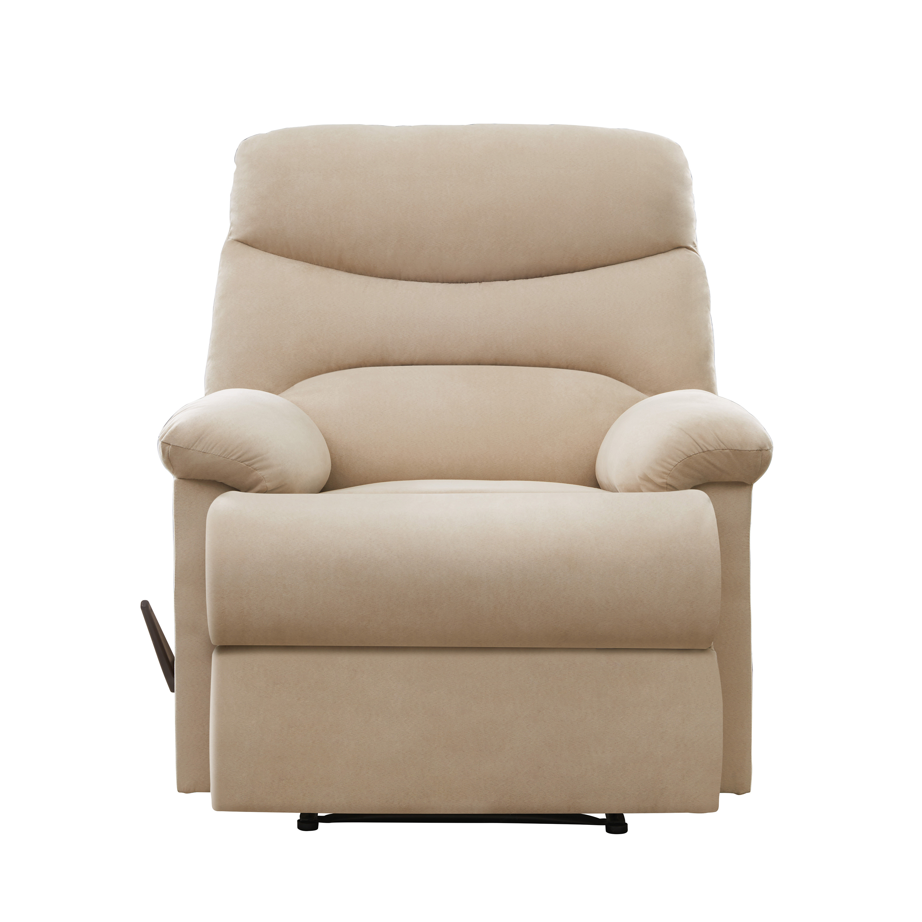 Homesvale Wall Hugger Standard Recliner Chair, Microfiber Beige Khaki