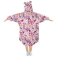 thumbnail image 2 of joogoo Wearable Blanket Hoodie for Sparkling Butterfly Flannel Sherpa Pocket 3-14 YR S, 2 of 7