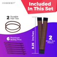 thumbnail image 4 of HAWWWY Brown 2pk +Bonus Hair Bun Maker, Hair Ties & Bobby Pins, 4 of 6