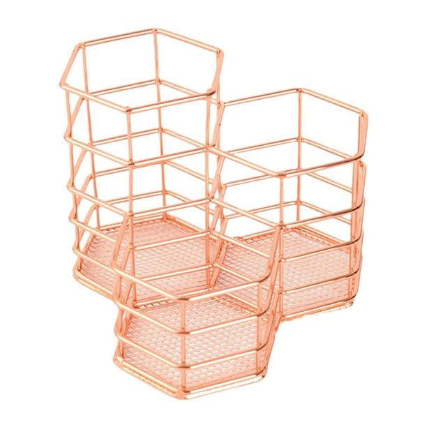 ápices de acero inoxidable, accesorios, contenedor, decoración de exhibición, portaescobillas, cesta para el hogar, papelería, maquillaje cosmét Sunnimix Cesta de almacenamiento