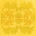 thumbnail image 1 of Ahgly Company Machine Washable Indoor Square Abstract Yellow Modern Area Rugs, 8' Square, 1 of 4