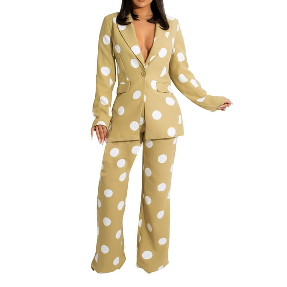 Conjuntos de Traje de Negocios Elegantes Informales Con Pantalones de Traje Sólido de Manga Larga Para Mujer Odeerbi ODB-6