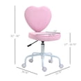 Pink Heart Office Chair Adjustable Height Desk Chair Linen Swivel Task ...