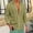 Green, variant on Men's Linen Blend Casual Shirt, Point Collar with Rolled Sleeves, Loose Fit for simple outdoor trip Gray S