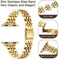 thumbnail image 2 of REQO Thin Classic Metal Chain Band Fit Slim Apple Watch Bands for women 42mm 41mm 40mm 38mm, Dressy Designer Stainless Steel iWatch Bands for iPhone Watch Bands Series 11 10 9 SE 8 7 6 5 4 3 2 1, 2 of 6
