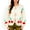 White, variant on Women's Chunky Knit Tie-Front Cardigan with Cherry Pattern - Large, Khaki