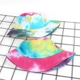 thumbnail image 2 of Women Men Harajuku Tie-Dye Contrast Colored Bucket Hat Reversible Packable Wide, 2 of 4