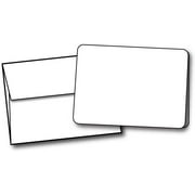 4 1/4" x 5 1/2" Heavyweight Blank White Greeting Card Sets - 100 Cards & Envelopes (Rounded Corners)