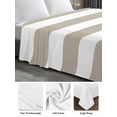 thumbnail image 6 of Beige Stripes California King Size Flat Sheet, Wrinkleproof & Fadeproof Cooling Flat Bed Sheet Only, Simple Beige White Texture Breathable Soft Bedding Top Sheets 108 x 98 Inches, 6 of 8