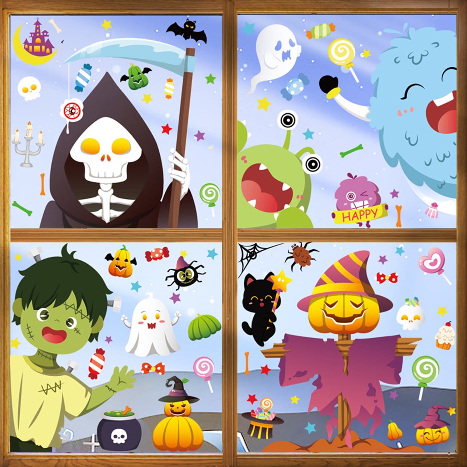  GI Halloween Stickers Cute But Spooky, Stickers for Halloween  Girls, Cute Ghost Ghoul Pumpkin Bat Spider Kawaii