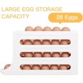 thumbnail image 4 of 4 Tiers Egg Holder for Fridge, Automatic Scrolling Egg Rack Holder Storage Box, Space-Saving Egg Dispenser Holder, Large Capacity Eggs Organizer Storage 30 Egg for Fridge, Kitchen (Transparent, 1PCS), 4 of 5