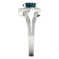 thumbnail image 3 of 1.49 ct Heart Cut Natural London Blue Topaz Halo Engagement Ring for Women in 18K White Gold, 3 of 5
