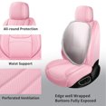 thumbnail image 3 of Car Seat Covers Full Set Fit for Dodge Ram 1500 2002-2026, Faux Leather Waterproof Breathable Anti‑Slip Seat Protectors with Lumbar Support, Pink, 3 of 7