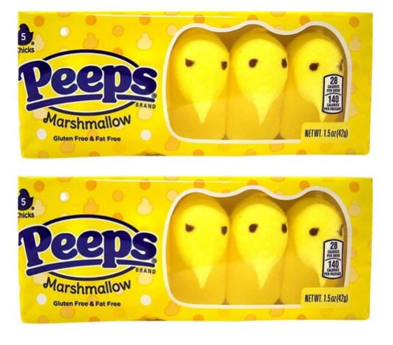 PSLLC Peeps Easter Marshmallow Candy – Yellow, 5 Chicks each Pack – for Easter Baskets and Decorations (10 ct.- 2 Packs)