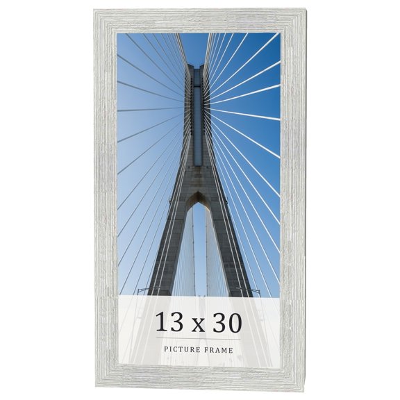 13x30 Frame White Real Wood Picture Frame Width 1.5 inches | Interior Frame Depth 0.5 inches | Barn