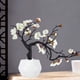 thumbnail image 1 of Flores artificiales de seda de ciruelo brillantes, 1 paquete, con jarrón de cerámica, arreglo de plantas falsas en maceta para el hogar, boda, oficina, bricolaje, sala de estar, fiesta, jardín,, 1 of 8