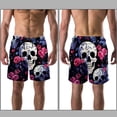 thumbnail image 3 of luoweisi Men's Beach Shorts Quick Dry Swim Trunks with Mesh Lining Couple Skulls L, 3 of 5