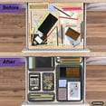thumbnail image 4 of Decorative Plastic Desk Drawer Organizer Tray, Grey (Set of 5) Open Home Storage Bins Organizer Baskets, for Organizing Closet Shelves Drawer Shelf - Ribbed Collection, 4 of 5