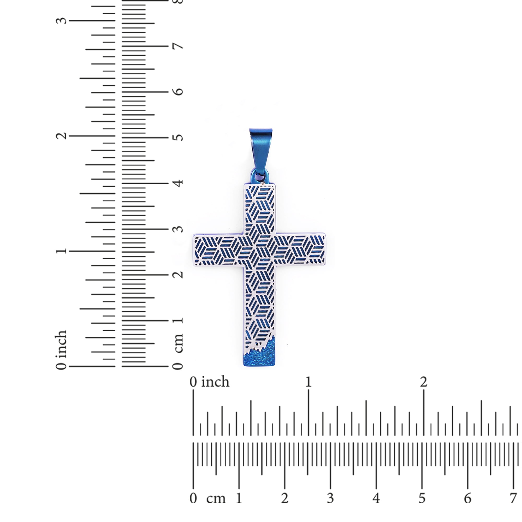 Iron Saints Men Bold Drip Cross Pendant Necklace, Stainless Steel, Men Fashion Steel Pendant