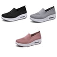 thumbnail image 4 of Qarigey Mocasines Fly Weave para mujer, zapatos para caminar al aire libre, zapatos planos duraderos ligeros, zapatos calados informales de Calzado Gris treinta y nueve, 4 of 6