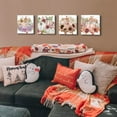 thumbnail image 4 of Fall Canvas Wall Art Pumpkin Wall Decor Halloween Decorations Indoor Autumn Harvest Themed Sunflower Pictures Painting for Kitchen Dinner Room Festival Party Home Decor Pumpkins Posters 12x12" 4 Pcs, 4 of 6