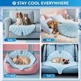 thumbnail image 5 of PetAmi Dog Cooling Mat, Ginkgo Leaf Shape, Pet Pad with Cooling Nylon & Soft Fleece, Q-Max > 0.4 Reversible All Season Blanket for Dogs & Cats, Small 35x40 In, Light Blue, 5 of 8