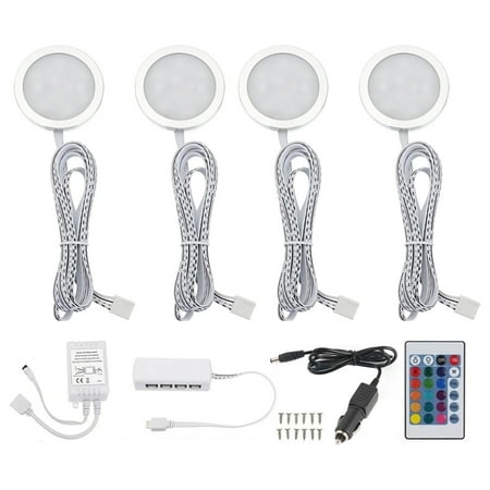 

walmeck 4pcs RGB 7 Colors Caravan Interior Roof Ceiling with 24 Remote Control For Camper RV Trailer Boat Van