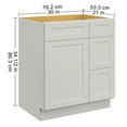thumbnail image 5 of 30 in. W x 21 in. D x 34.5 in. H in Shaker Dove Plywood Ready to Assemble Floor Vanity Sink Base Kitchen Cabinet with Right Door, 5 of 6