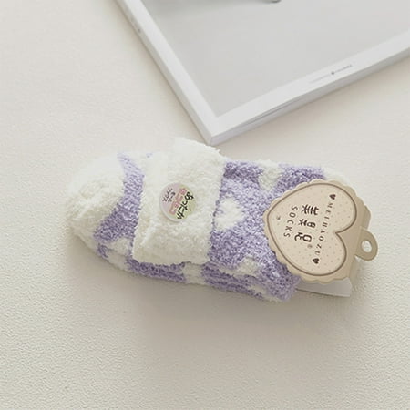 

6 Pairs Socks for Women Fashion Flanging Women Soft Bed Floor Love Patchwork Sleeping Mid Stockings Womens Socks