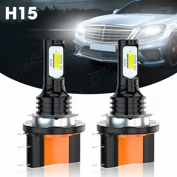H15 LED Headlight High Beam Bulbs 6500K White 2Pcs - for Benz GLK350 2013 2014 2015