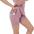 thumbnail image 2 of HDE Women Workout Dress Built in Shorts Sleeveless Athletic Sport Dress Mauve XS, 2 of 6