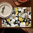 thumbnail image 5 of Set of 4 Floral Bloom Table Mats, Wrinkle Free Heat Resistant Flax Placemats with Butterfly and Wildflower Pattern for Country Dining, 5 of 6