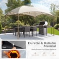 thumbnail image 6 of Alpha Joy 10'x13' Outdoor Gazebo Galvanized Iron Gazebo Canopy for Patio, Backyard, Deck and Lawn, Beige, 6 of 8