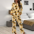 thumbnail image 6 of Kuiaobaty Ghost Halloween Print Women Pajamas Set Button Down Sleepwear Long Sleeve Nightwear with Long Pants Soft Pjs Set with Pockets, 4XL, 6 of 7