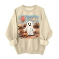 thumbnail image 2 of Inverlee Women's Halloween Sweatshirts Plus Size Pumpkin Ghost Graphic T-shirt Classic Crewneck Sweatshirt Long Sleeve Tunic Pullover Tops Halloween Costumes, 2 of 4