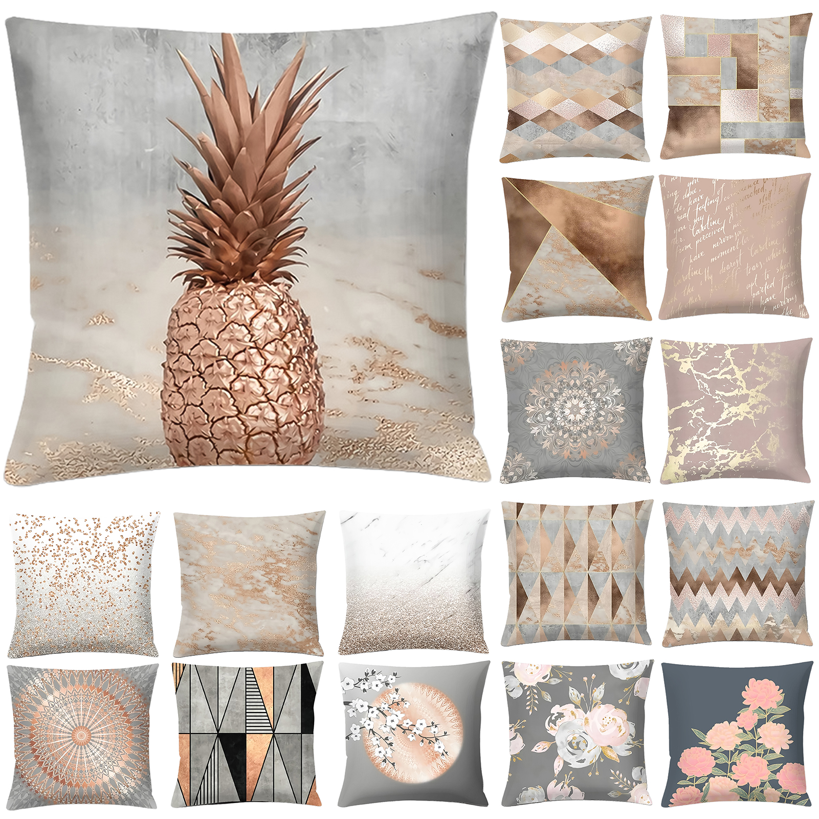 Koszal Peach Skin Unique Pattern Pillow Covers Square Accent