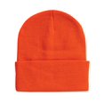 thumbnail image 2 of Solid 12 Cuffed Beanie, One Size, Blaze Orange, 2 of 2